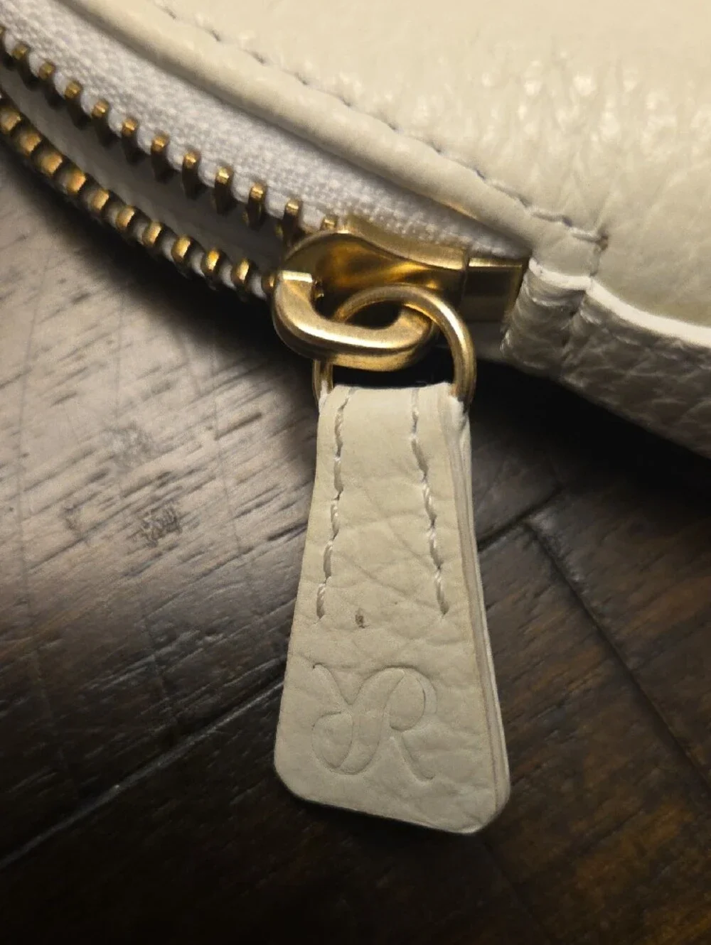 Rapport London Tuxedo White Leather Makeup Bag